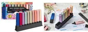 Marķieris Stabilo BOSS ORIGINAL NatureCOLORS 10 krāsu galda komplekts, melns plastmasas turētājs, šķēpveida uzgalis, 1 gab. (7010-3-5)