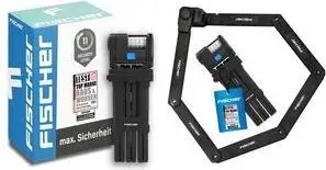 Saliekams velosipēda slēdzis FISCHER PROTEC PLUS+ FN110 no izturīga materiāla ar mīkstu pārklājumu, 1 gab.