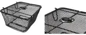 Велосипедная корзина на багажник FISCHER PLUS Safe, модель 50655, чёрная тонкая металлическая сетка, 1 шт.