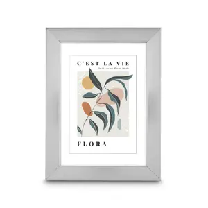 Fotogrāfiju rāmītis HAMA Flora — polistirols, sudraba krāsa, priekš 13×18 cm