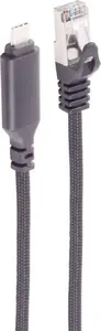 ShiverPeaks USB‑C — RJ45 LAN адаптер‑кабель BS14-51085, 1 Gbit/s, USB Type‑C на Gigabit Ethernet, алюминий, чёрный, 15 м