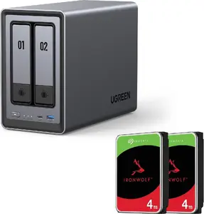 UGREEN NASync DXP2800 2-Bay NAS with 8 TB (2× Seagate IronWolf 4 TB) Intel N100 2.5GbE