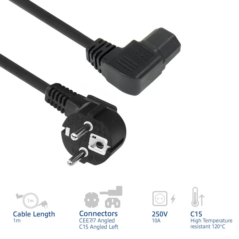 Силовой кабель ACT CEE7/7 - C15 1м Photo 3