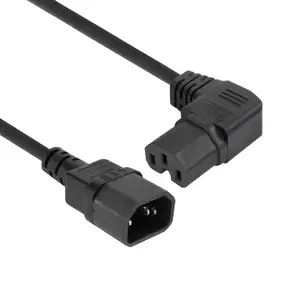 ACT Powercord C14–C15 angled right IEC60320 black 1.2 m H05RN-F 10 A 250 V