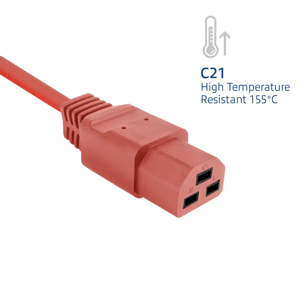 ACT Powercord C14 to C21 IEC60320 red 1.5 m Photo 4