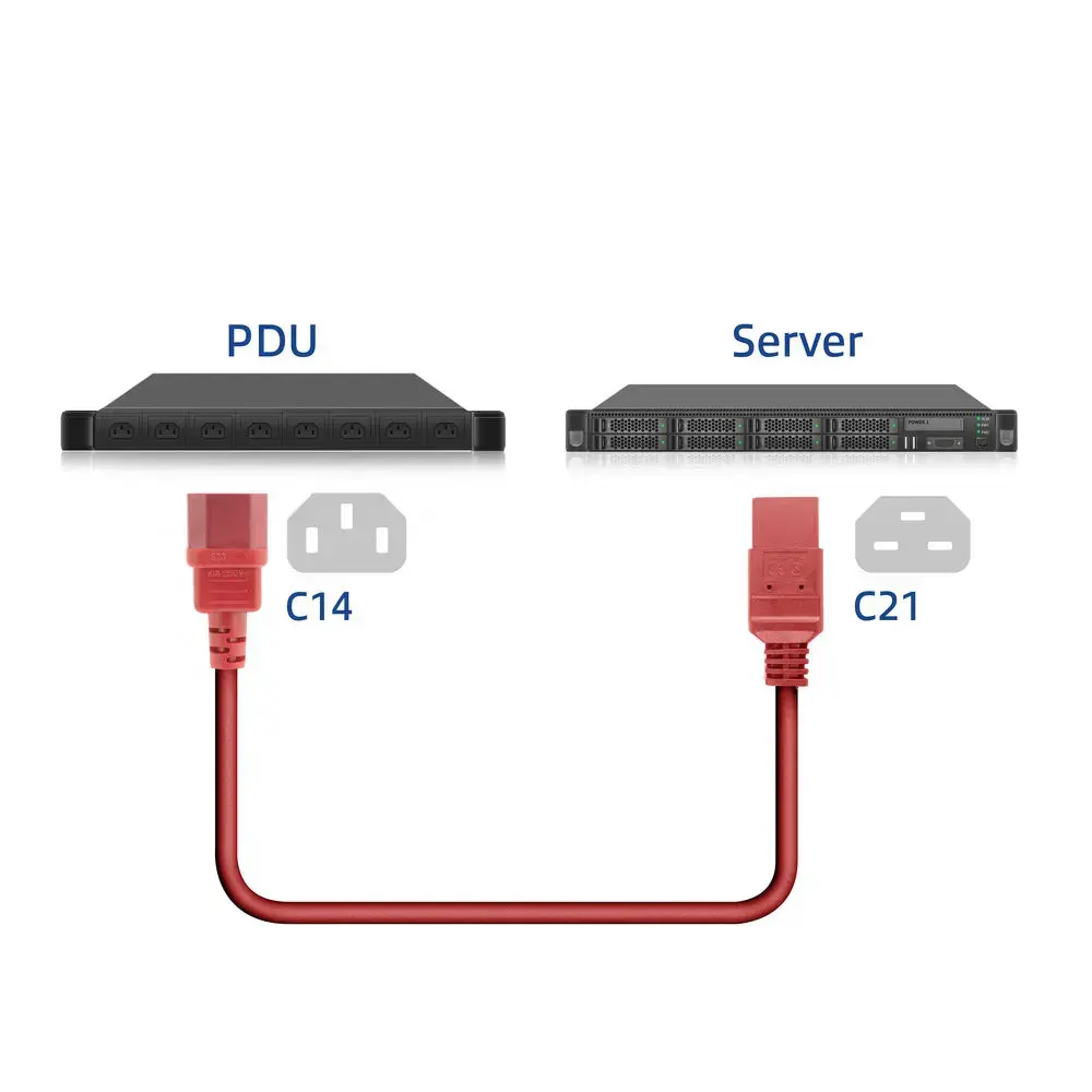 ACT Powercord C14 to C21 IEC60320 red 1.5 m Photo 5