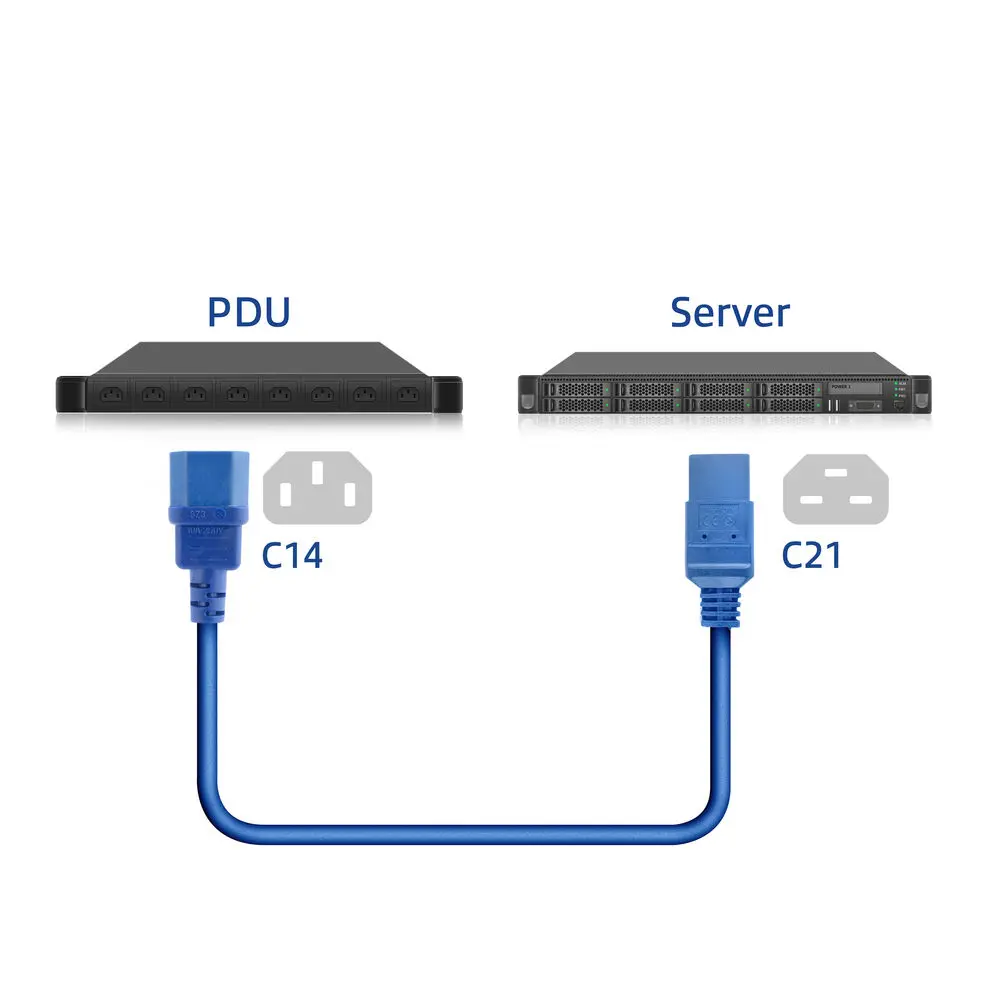 ACT Powercord C14 - C21 1 m Blue Photo 5