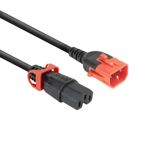 Power cable ACT C14 Lock+ to C15 Lock+ black 3 m, 250 V 10 A