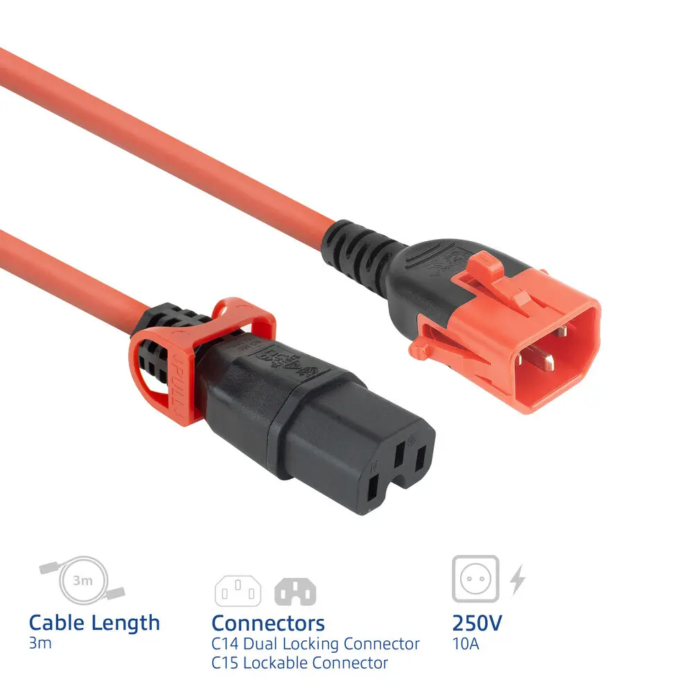 ACT PC3877 C14 to C15 Lock Power Cord 3m Photo 4