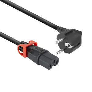 Power cord ACT CEE 7/7 (angled) to IEC C15 Lock+ — 2 m, 250 V 10 A