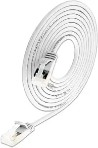 Slim Wirewine CAT6A Patch Cord 10Gbps U/FTP RJ-45–RJ-45 0.1 m, Ø 3.8 mm, white, 50-pack