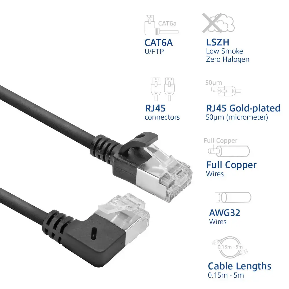 ACT CAT6A U/FTP LSZH Slimline kabelis 5 m Photo 3