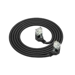 ACT патч‑кабель CAT6A U/UTP LSZH Slimline 0.5 м с RJ45 90° вниз — RJ45 90° вниз, чёрный