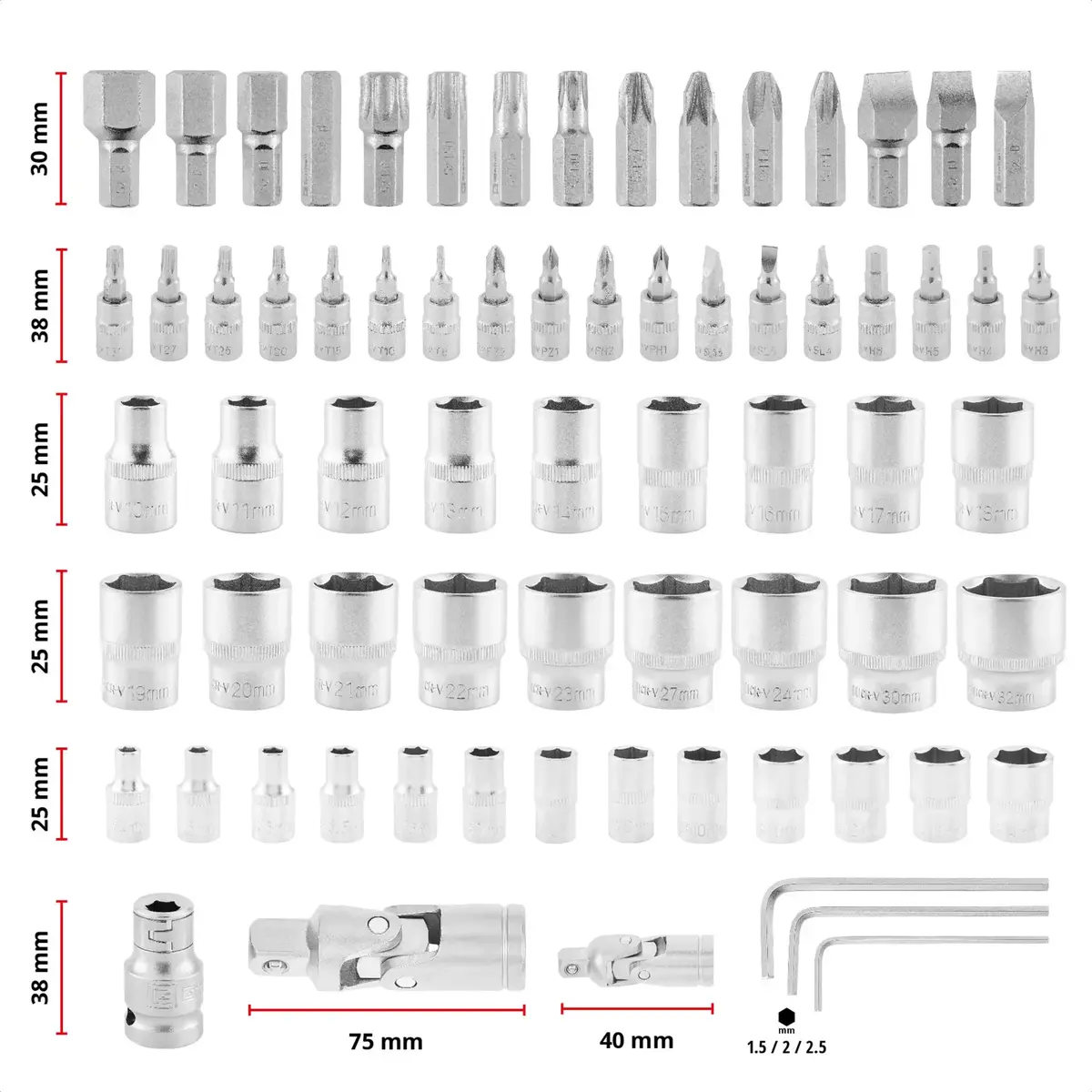 Einhell‑KWB E-Case чемодан 92 предмета Photo 4