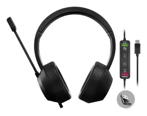 Austiņas Adesso Xtream P7 vadu, galvas siksnas, apkārtausu 20–20000 Hz, USB Type-A, melnas