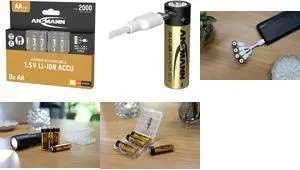 Uzlādejams AA litija jonu akumulators ANSMANN Mignon 1800 mAh 1,5 V USB‑C — 8 gab.