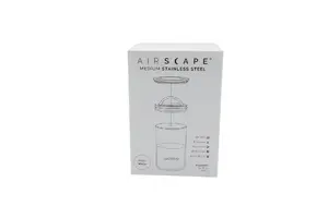 Airscape Stainless Steel Aroma Container medium AS2007, matte white, vacuum-seal lid