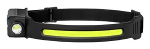 Headband flashlight ANSMANN HD240RS, COB LED + spot, 3W, USB rechargeable, built-in Li‑Ion battery, black, 2 lamps