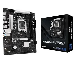 Материнская плата ASROCK H810M-P GEN5 — чипсет H810, LGA 1700, mATX, поддержка DDR5