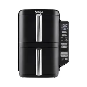 Фритюрница с малым количеством жира Ninja SL300EU Double 7.6 л 2470 Вт, сенсорное управление, ёмкость пищи 2.4 кг, чёрная