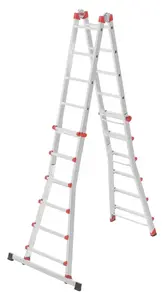 Extension Ladder Hailo M80, telescopic extension up to 5.66 m, load capacity 150 kg, model 4x6