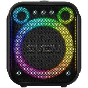 Портативная колонка SVEN PS-880 — 110 Вт (RMS), Bluetooth, TWS, FM, USB, microSD, LED-дисплей, литий-ионный аккумулятор
