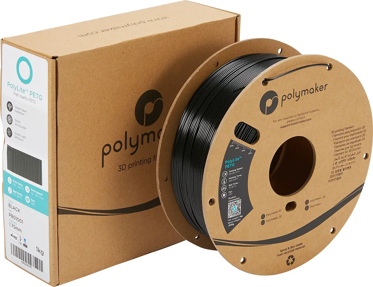 Polmask PETG PB01043 1,75 мм черный 3 кг Photo 2