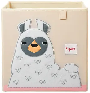 Toy storage box 3 Sprouts IBXLLM White - collapsible fabric toy bin, 330×330×330 mm