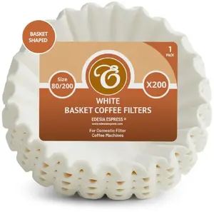 Paper Coffee Filters HARIO Edesia flat-bottom white 200 pcs