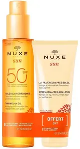 Набор Nuxe Sun: солнцезащитное масло SPF50 150 мл + молочко после загара 100 мл