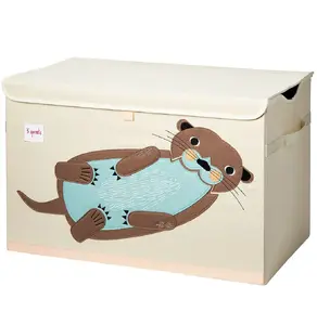 Toy storage box 3 Sprouts ITCOTR — brown fabric toy organizer with lid