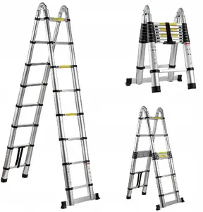 Telescopic Articulated Aluminum Ladder GEKO 5 m, Load Capacity 150 kg