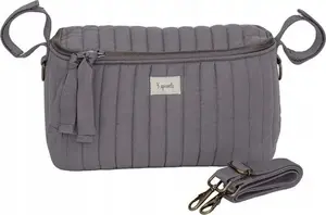 Stroller Organizer 3 Sprouts ISQSGY – quilted graphite storage basket for pram and stroller