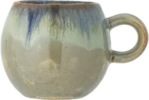 Ceramic mug Bloomingville Paula in green, glazed stoneware