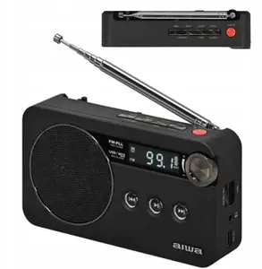 Portable Radio aiwa RS-77PILL/BK — FM/AM Receiver, Battery-Powered, Built-In Speaker, Headphone Jack