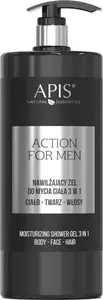 APIS Action For Men 3в1 увлажняющий гель для душа для тела, лица и волос 1000 мл