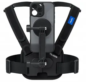 Chest Mount Harness Telesin S2-CGP-02 for Apple iPhone 16 Pro Max, GoPro and DJI — compatible action camera/front-facing smartphone chest mount