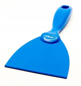 Hand scraper Vikan 169743 — blue polypropylene blade and handle, 10.2 cm scraping width
