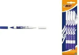 Ручка-ластик BIC 897001 — удаляет королевскую синюю чернила, двойной наконечник с корректирующим наконечником, 1 шт. (набор 4 шт.)
