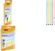 Ballpoint pen BIC Cristal Pastel, 0.32 mm tip, assorted colors, hexagonal barrel, 5-piece blister (302561)