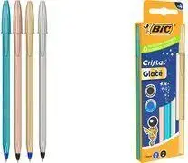 Шариковая ручка BIC Cristal Glacé модель 303177, наконечник 0,32 мм, чернила синие и чёрные, упаковка 1 шт.