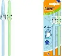Pildspalva BIC Cristal Pastel Figurines zila un zaļa, 0,32 mm gals, sešstūraina korpusa — 1 gab.