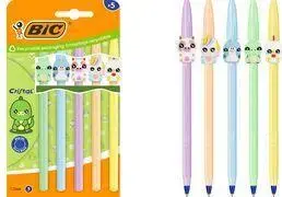 Pildspalva BIC Cristal Pastel Figurines, 0,32 mm tinti, sešstūra korpuss, pasteļkrāsas vāciņš — 1 gab.