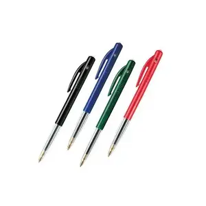 Lodīšu pildspalva BIC M10 Clic daudzkrāsaina, caurspīdīgs korpuss, iepak. 50 gab.