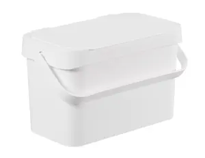 SmartStore Bio waste bin Collect Biowaste 5 L, white – bucket with handle and retaining ring