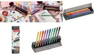Набор фломастеров Stabilo Pen 68, 10 шт. с пластиковой пеналом и подкладкой для стола (модель 6810-7)