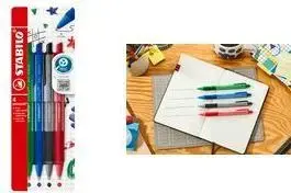 Ballpoint pen Stabilo pointball colorful, set of 4 in case, non-slip grip, soft ink (6033/4)
