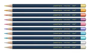 Pasteļkrītiņi Caran d’Ache Cosmic Blue Metallic — 10 gab., metāliskas krāsas