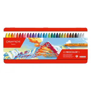 Vaska pasteles Caran d'Ache NEOCOLOR I dažādas krāsas, 30 gab., Ø 8.65 mm