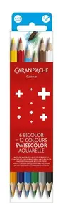 Мелко-пастельные карандаши Caran d’Ache Swisscolor, мультицвет, 6 шт (включён красный)